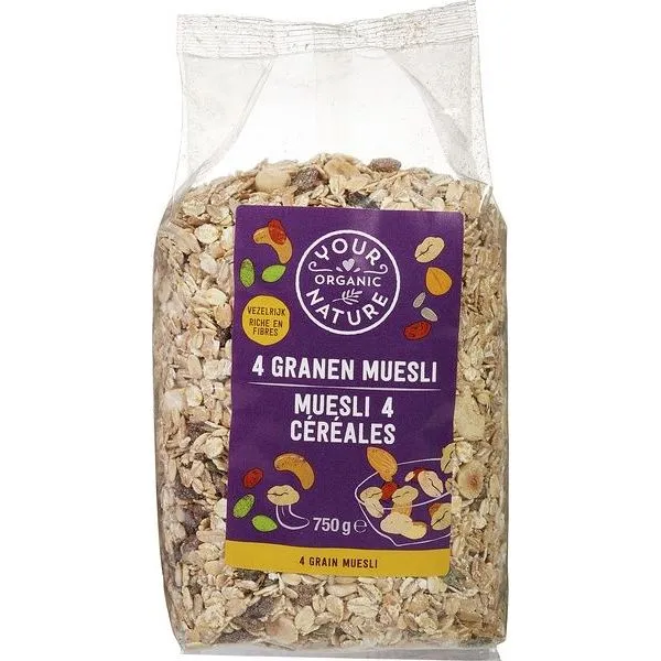 Your Organic Nature 4 Granen Muesli 500 gram