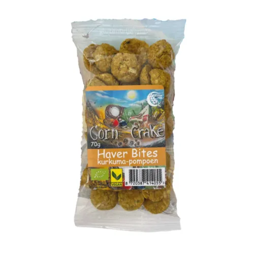 Corn Crake HaverBites Kurkuma Pompoen Bio Organic 150 gram