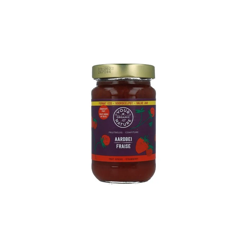 Your Organic Nature Fruitbeleg aardbei bio 375 gram