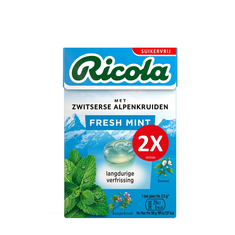 Ricola Fresh Mint Suikervrij Doosje
