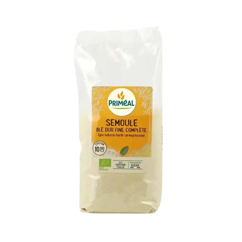 Primeal Fijn volkoren harde tarwegriesmeel 500 gram