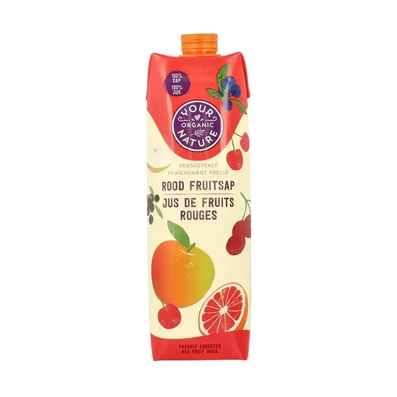 Your Organic Nature rood fruitsap biologisch 1 liter