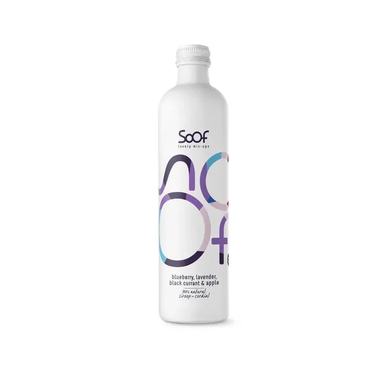 Soof Drinks Siroop blauwe bes lavendel zwarte bes & appel 340 ml