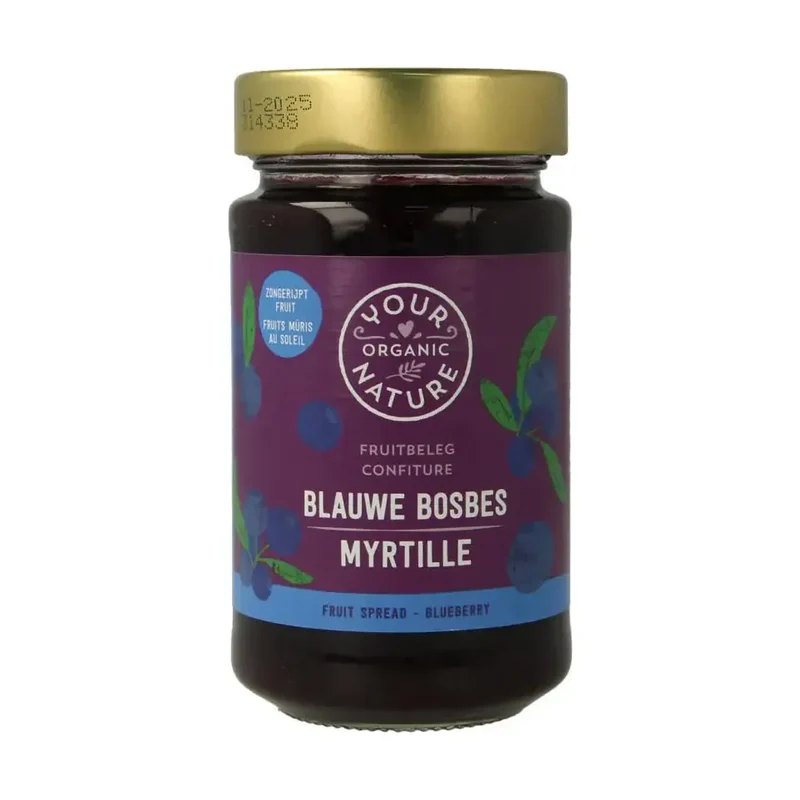 Your Organic Nature Fruit beleg blauwe bosbes biologisch 250 gram