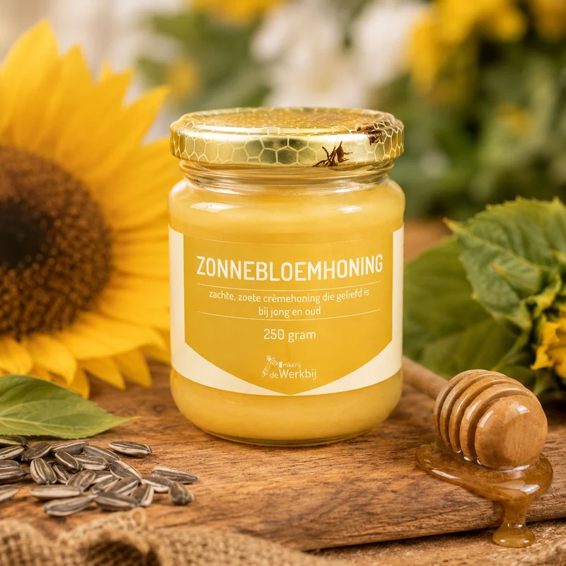 Zonnebloemhoning – Romige crèmehoning met zachte smaak