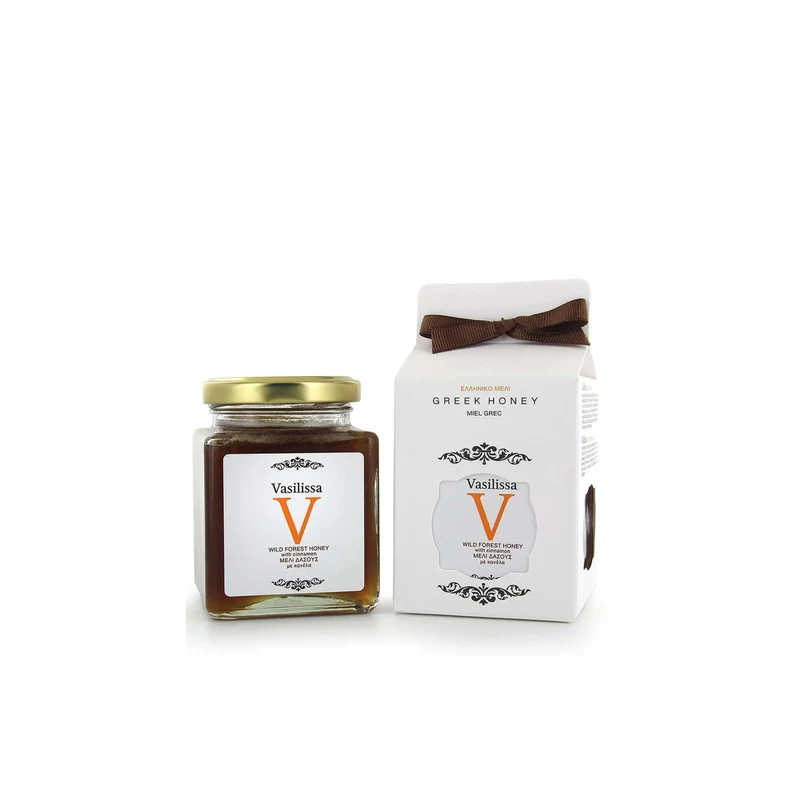 Honing met kaneelstokjes Griekenland 250g Vasilissa (vloeibaar)