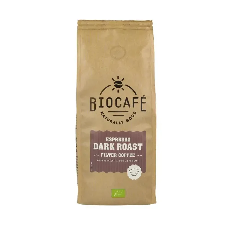 Biocafe Filterkoffie espresso dark roast 250 gram