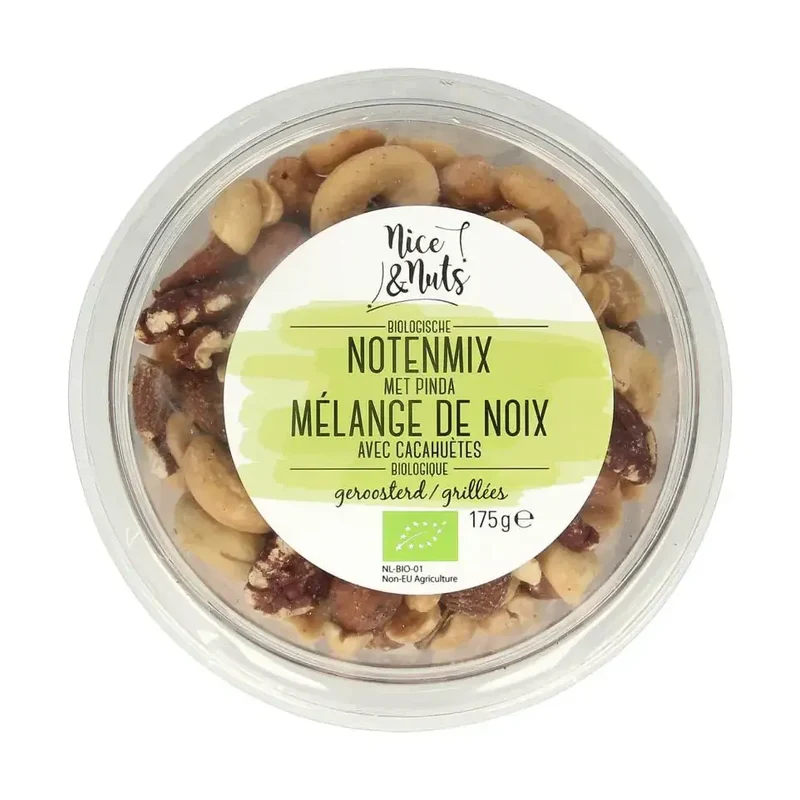 Nice & Nuts Notenmix gebrand met pinda zonder zeezout 175 gram