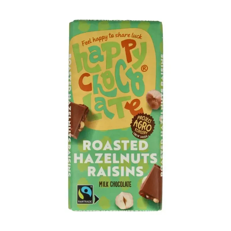 Happy Chocolate Melk hazelnoot rozijn 100 gram
