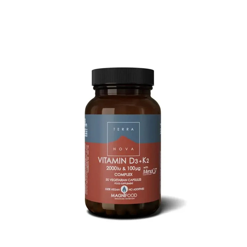 Terranova Vitamine D3 50 mcg met K2 100 mcg 50 vcaps