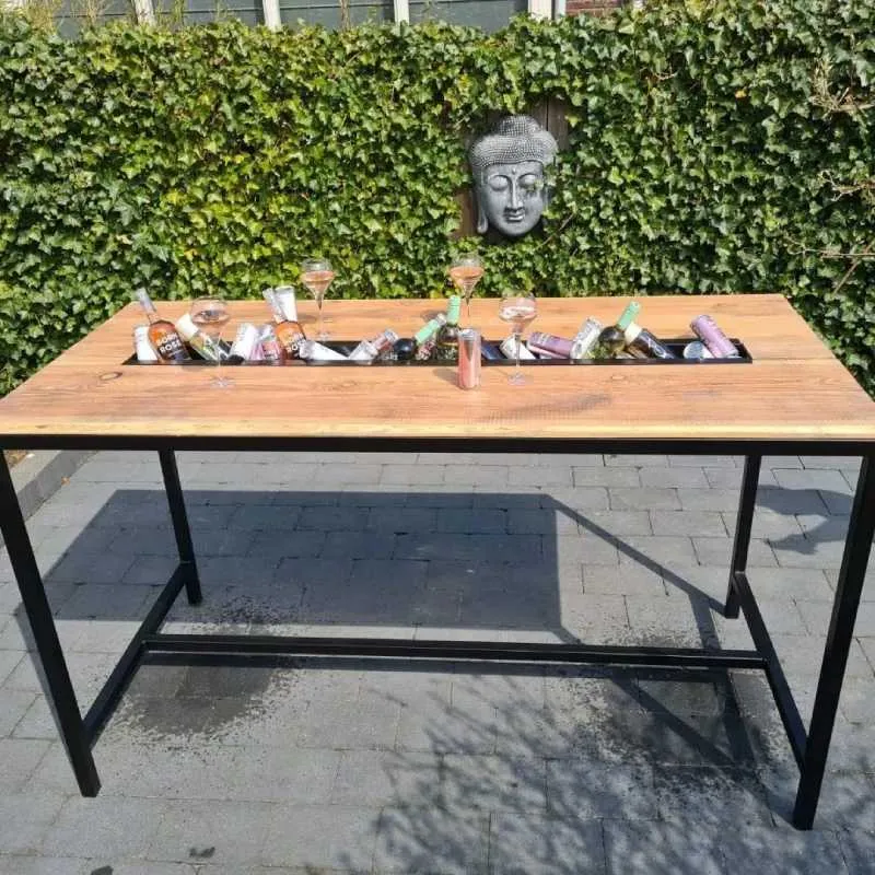 Statafel Hout Levi | Zwart Staal