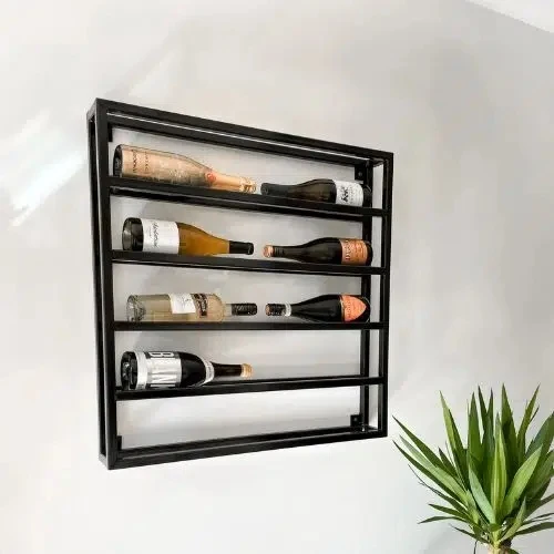 Wijnrek Muur Jyla | Zwart Staal