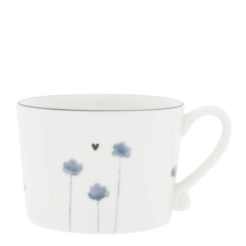 Bastion Collections White Iris Blue Poppy Beker - Aardewerk - 300 ml