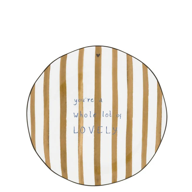 Bastion Collections Brown Big Stripes Bord - Aardewerk - Ø 19 cm