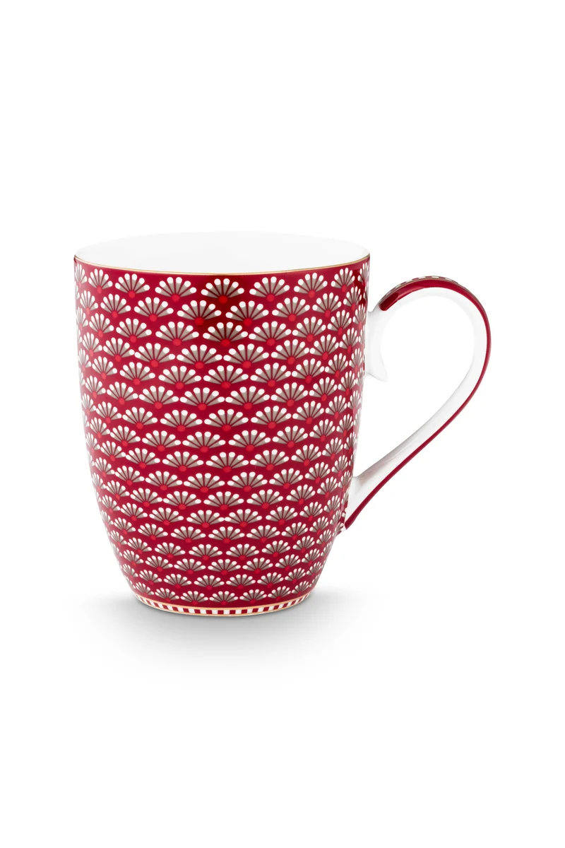 Pip Studio Blooming Tales Dark Red Beker - Porselein - 365 ml