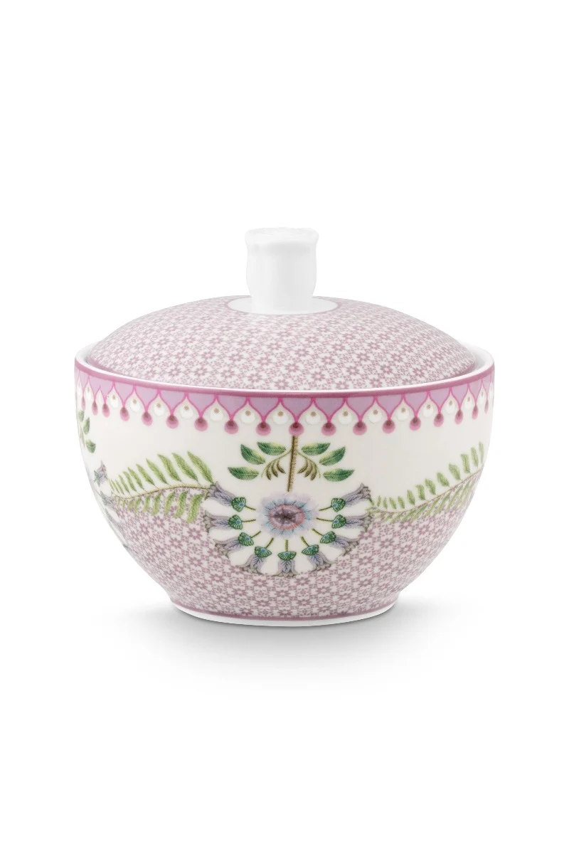 Pip Studio Lily & Lotus Tiles Lilac Suikerpotje - Porselein - 300 ml