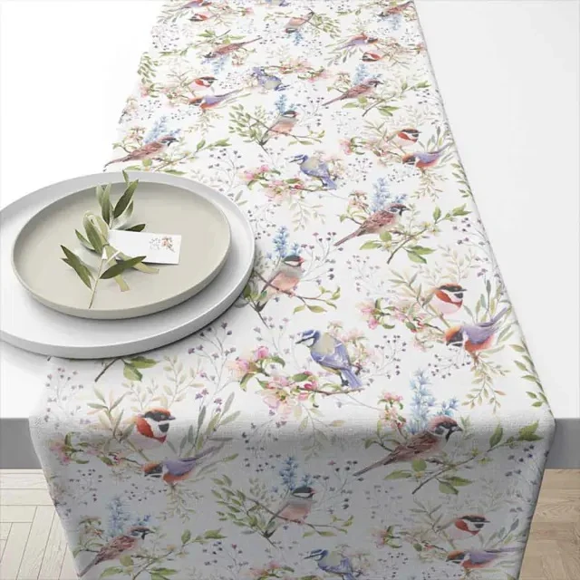 Ambiente Busy Birds Tafelloper - 100% Katoen - 40 cm x 150 cm