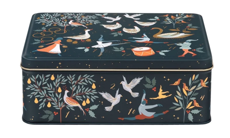 Sara Miller London 12 Days Of Christmas Blik - Metaal - 19,5 cm x 15 cm x 7,5 cm