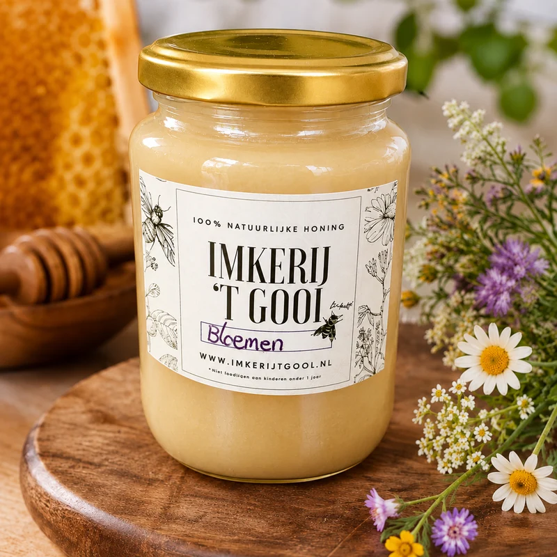 Crème honing – Bloemen – 450 gram – 100% puur & koud geslingerd