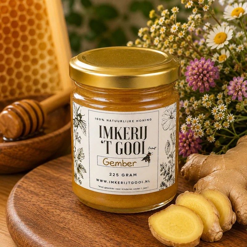 Infused Honey Gember – 225 gram – 100% puur & koud geslingerd