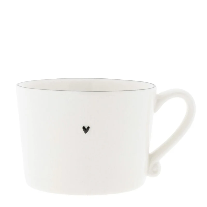 Bastion Collections White/Edge Black Beker - Aardewerk - 300 ml