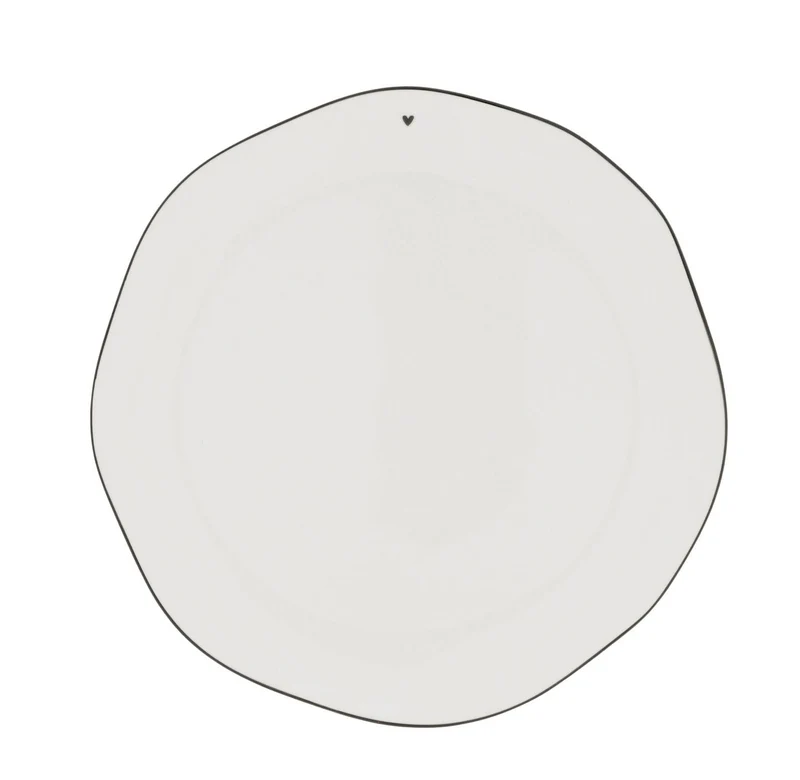 Bastion Collections White/Edge Black Dinerbord - Aardewerk - Ø 27 cm