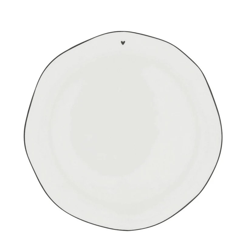 Bastion Collections White/Edge Black Ontbijtbord - Aardewerk - Ø 23 cm