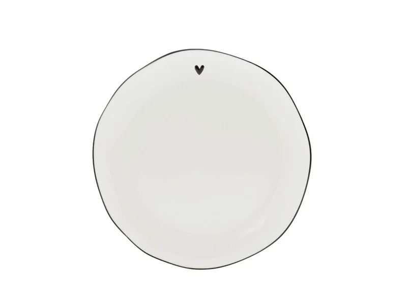 Bastion Collections White/Edge Black Gebaksbordje - Aardewerk - Ø 16 cm