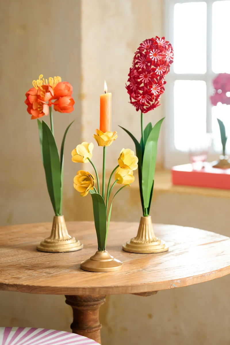 Pip Studio Flower Pink Kandelaar - Metaal - 31,5 cm