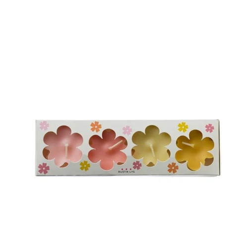 Rustik Lys Flower Waxinelichtje - Set van 4