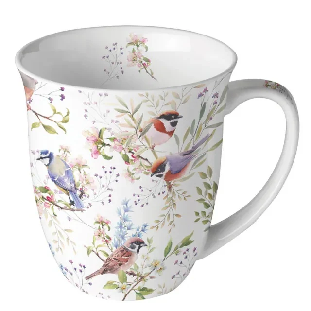 Ambiente Busy Birds Beker - Fine Bone China - 400 ml