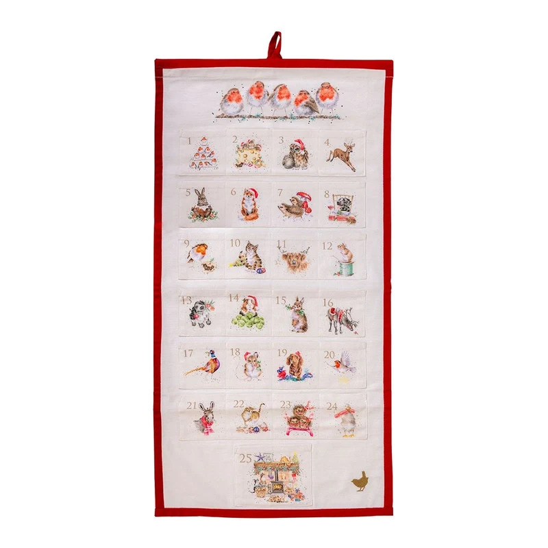 Wrendale Designs Christmas Animal Adventskalender - Katoen - 74,5 cm x 38 cm