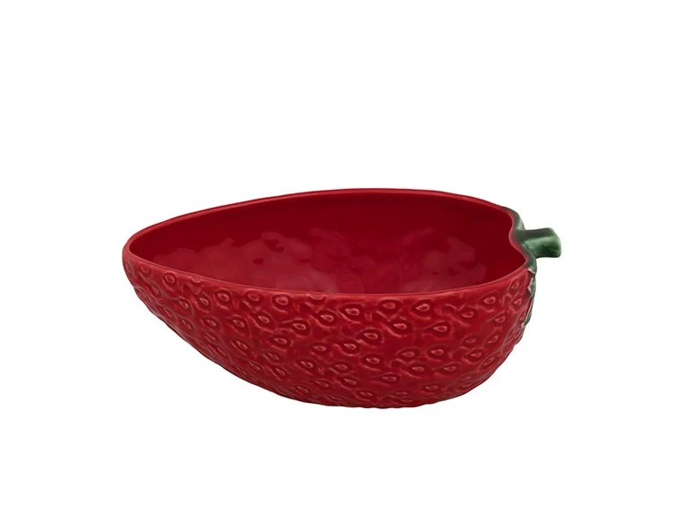 Bordallo Pinheiro Morangos Schaal - Aardbei - Aardewerk - 24 cm x 17,5 cm