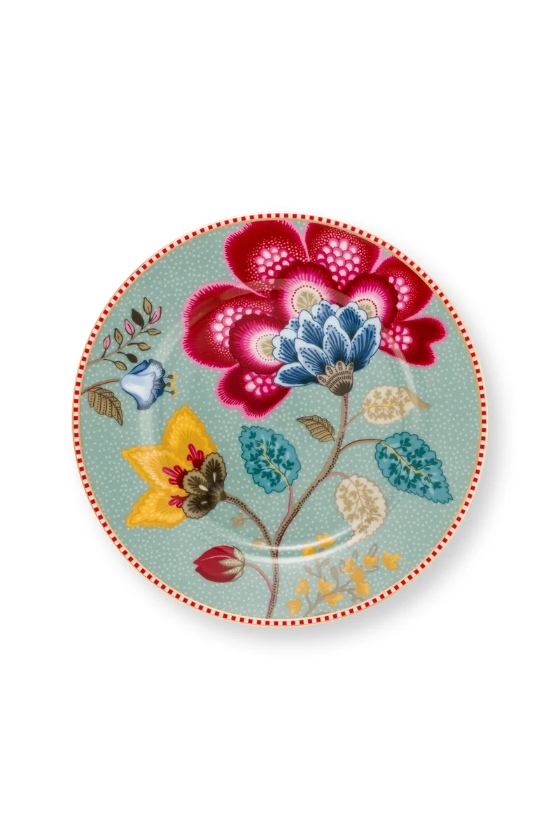 Pip Studio Blooming Tales Fantasy Blue Gebaksbordje - Porselein - Ø 17 cm