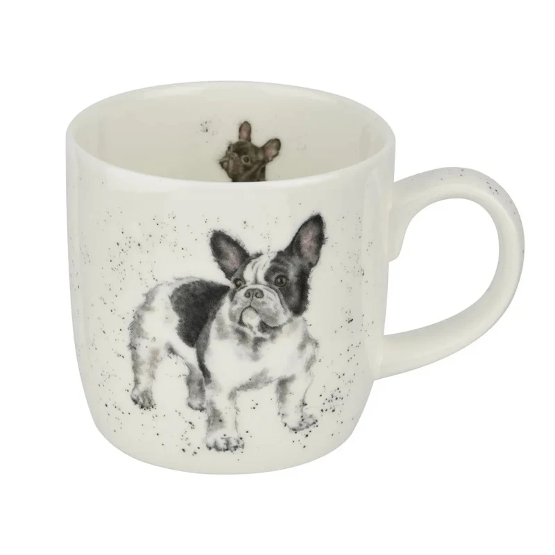 Wrendale Designs Frenchie Beker - Fine Bone China - 300 ml