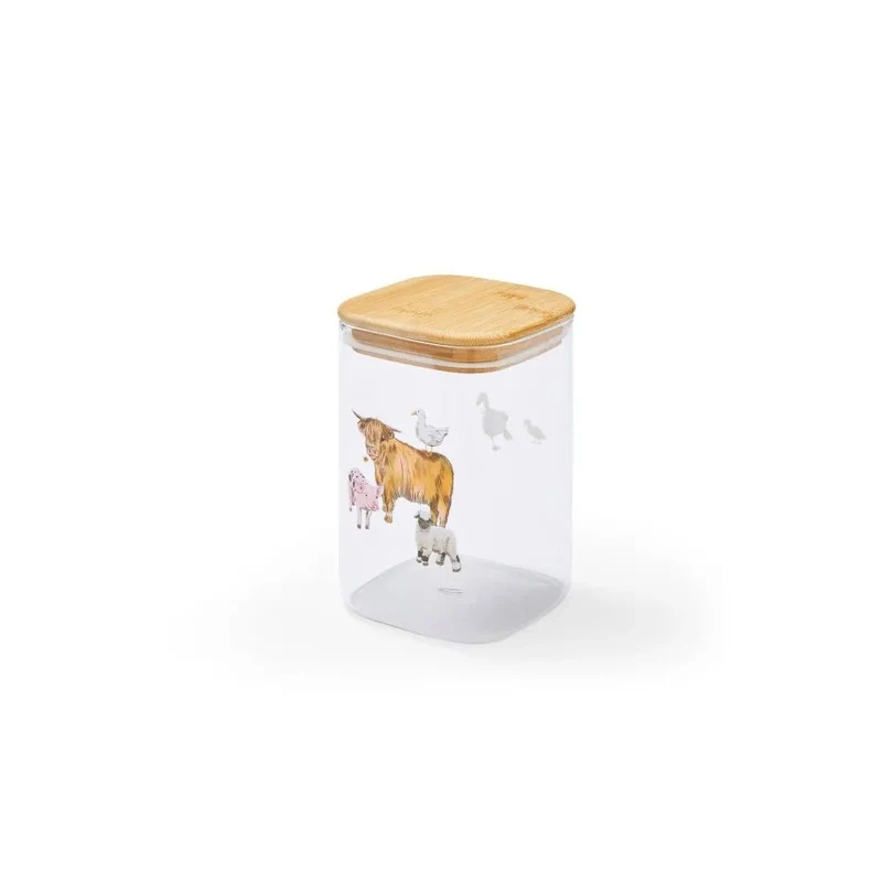 Cooksmart Buttercup Farm Voorraadpot - Glas/Bamboe - 1 ltr.