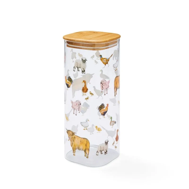 Cooksmart Buttercup Farm Voorraadpot - Glas/Bamboe - 2 ltr.