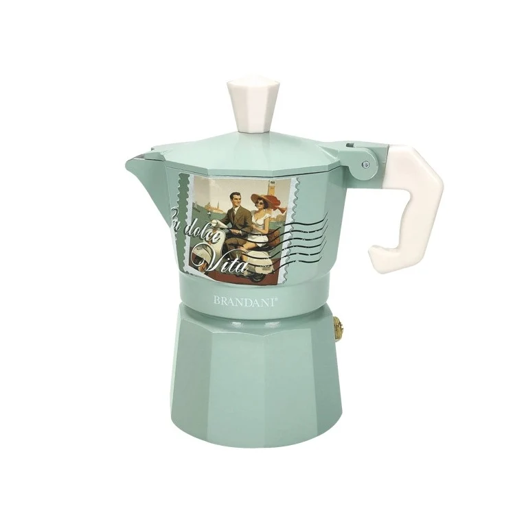 Brandani La Dolce Vita Expressomaker - Lichtblauw - Aluminium
