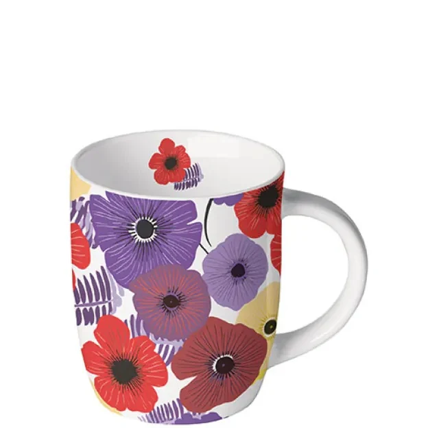 Ambiente Colourful Flowers Lila Beker - Fine Bone China - 200 ml