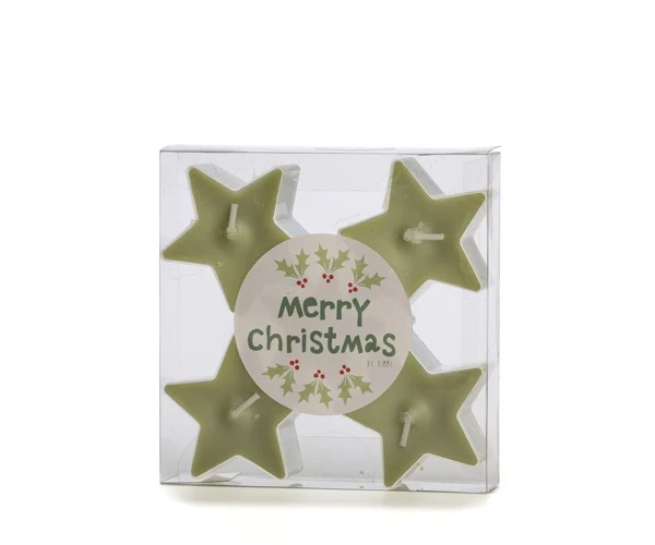 Rustik Lys Ster Waxinelichtje - Tea Green - Set van 5