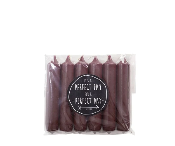 Rustik Lys Dinerkaars - Aubergine - Set van 6 - 12 cm