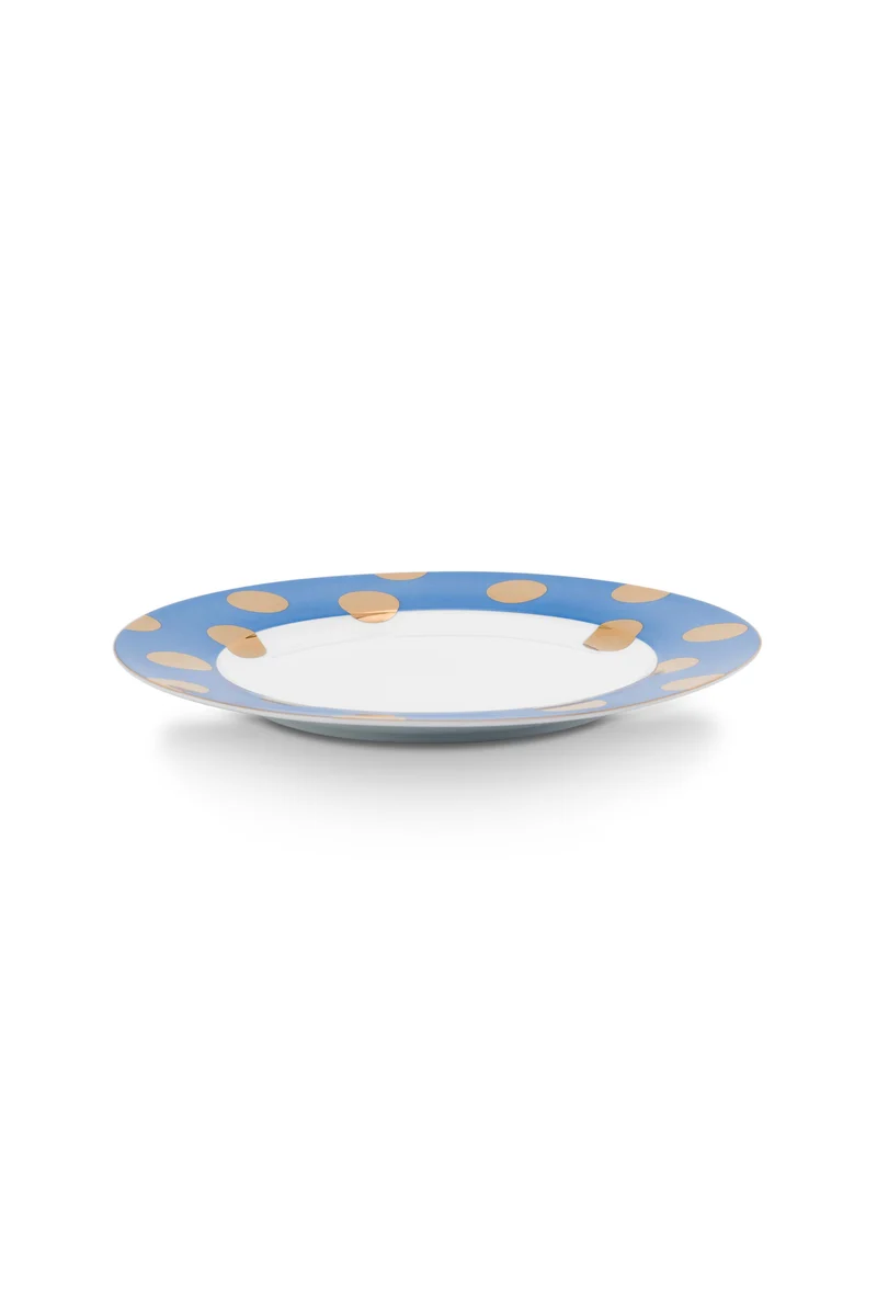 Pip Studio Dot Delight Light Blue Dinerbord - Porselein - Ø 26,5 cm