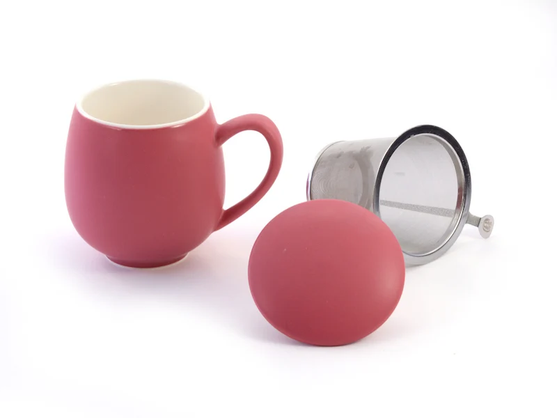 ChaCult Saara Matt Berry Red Beker - Rood - Porselein - 350 ml