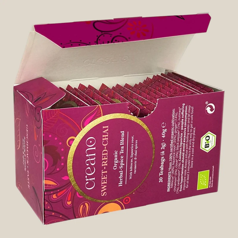 Zoete Rode Chai Thee - Sweet Red Chai Tea - (Biologisch) 20 stuks