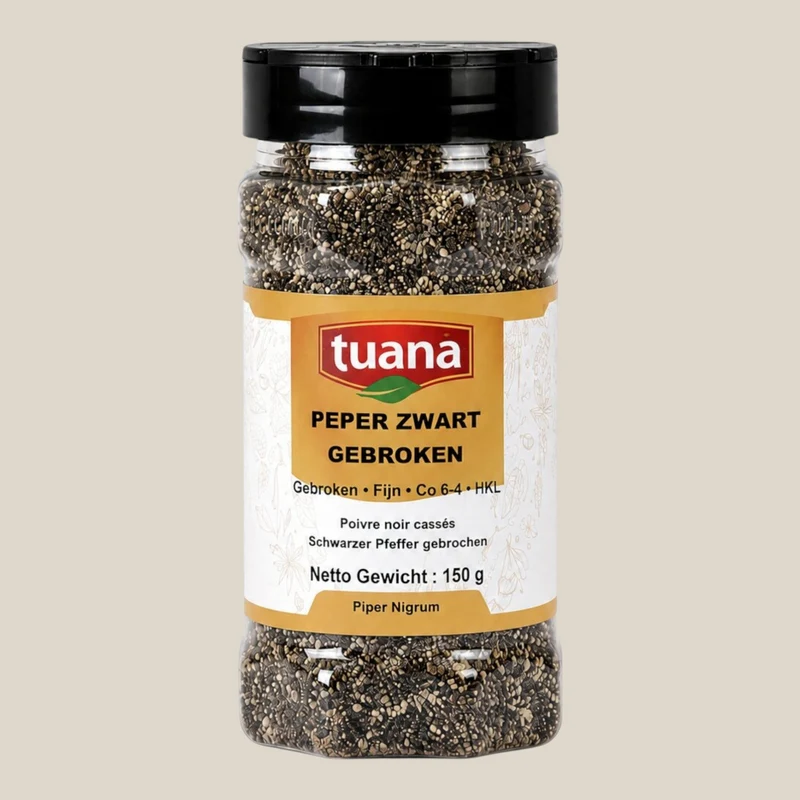 Zwarte Peper Gebroken Fijn