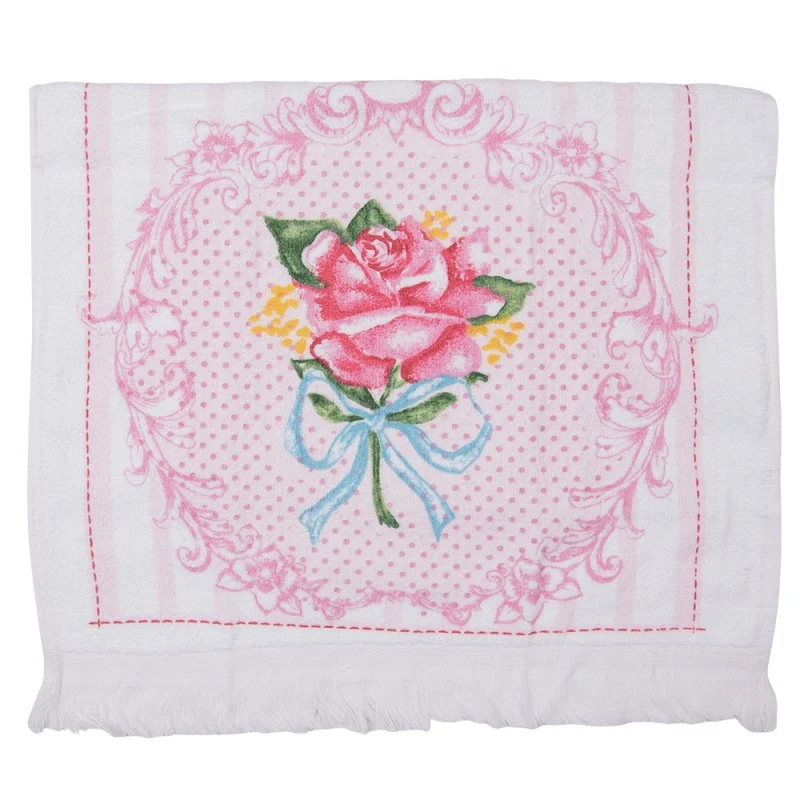 Clayre & Eef Gastendoekje - Roos - 100% Katoen - 40 cm x 66 cm