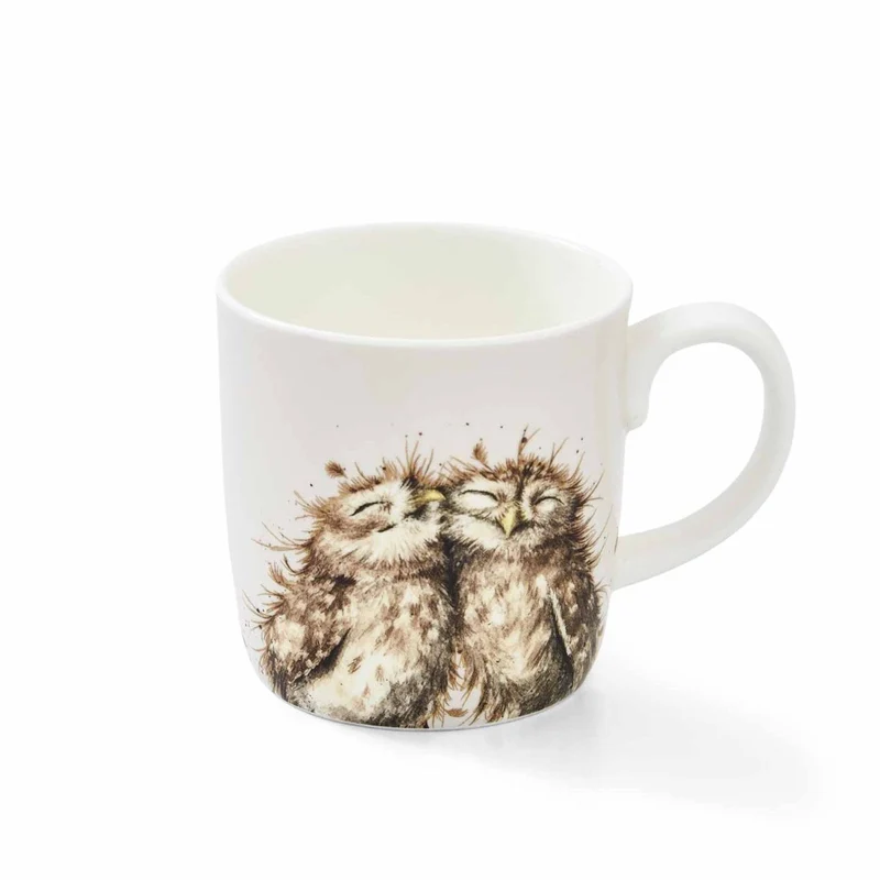 Wrendale Designs Birds of a Feather Beker - Uil - Porselein - 400 ml