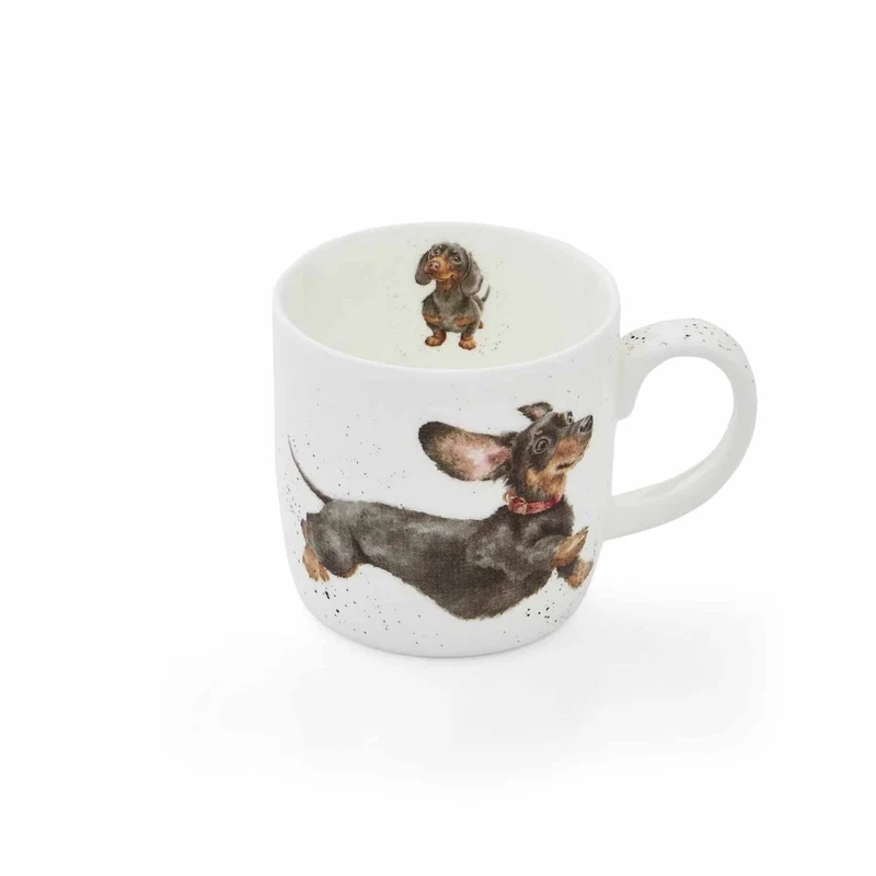 Wrendale Designs That Friday Feeling Beker - Teckel - Fine Bone China - 300 ml