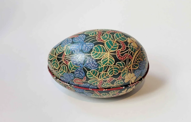Fabergé Ei Heritage Blikje - Groen/Blauw - Metaal - 11 cm x 6,9 cm x 7,1 cm