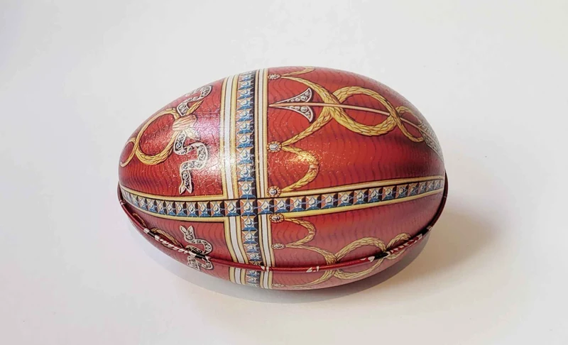 Fabergé Ei Heritage Blikje - Rood - Metaal - 11 cm x 6,9 cm x 7,1 cm